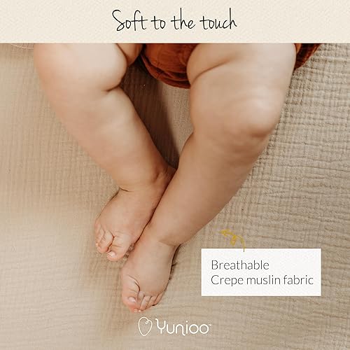 Miniatura 3 de Sábanas de muselina ultrasuaves para cuna de bebé, neutrales para niño o niña, 100% algodón orgánico, sábana bajera para cuna en paquete de 2, juego