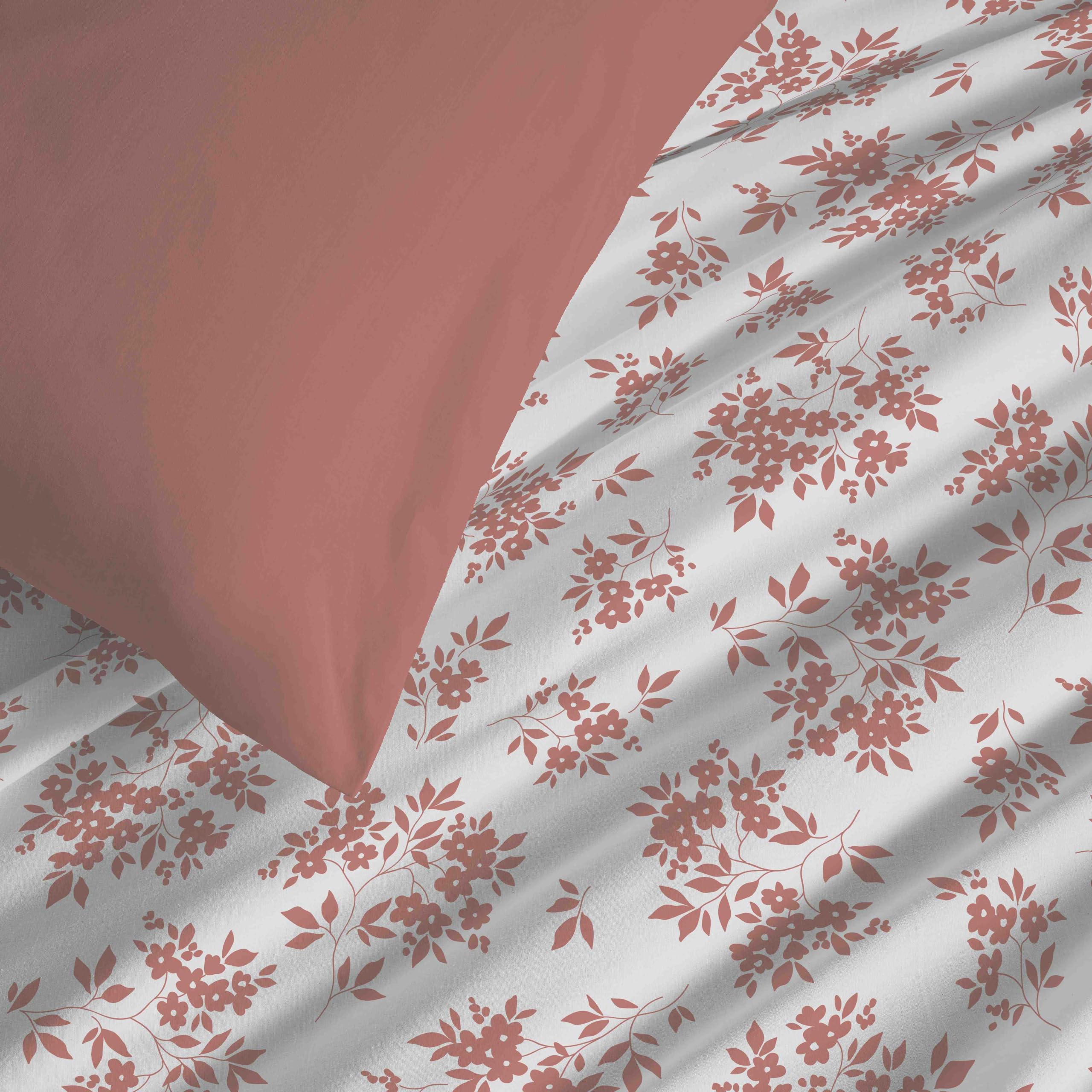 Pack Complet Housse de Couette réversible Vanessa 6 pièces pour lit 180 x 200 King Size (Eloise Abricot)