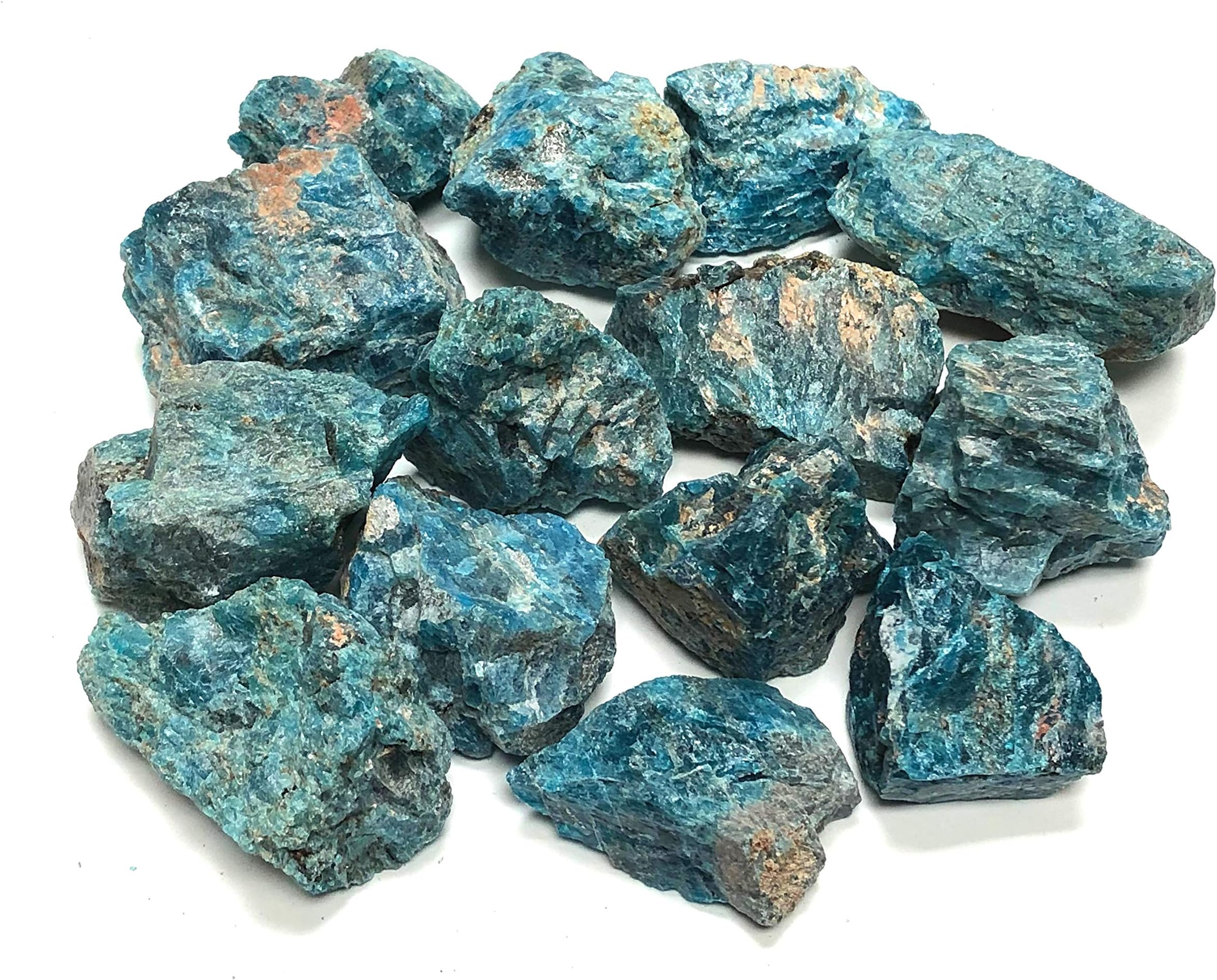 Zentron Crystal CollectionBlue Apatite Large 1" Natural Rough Stones and Velvet Pouch Blue Apatite Large 1" Natural Rough Stones and Velvet Pouch (1 Pound)
