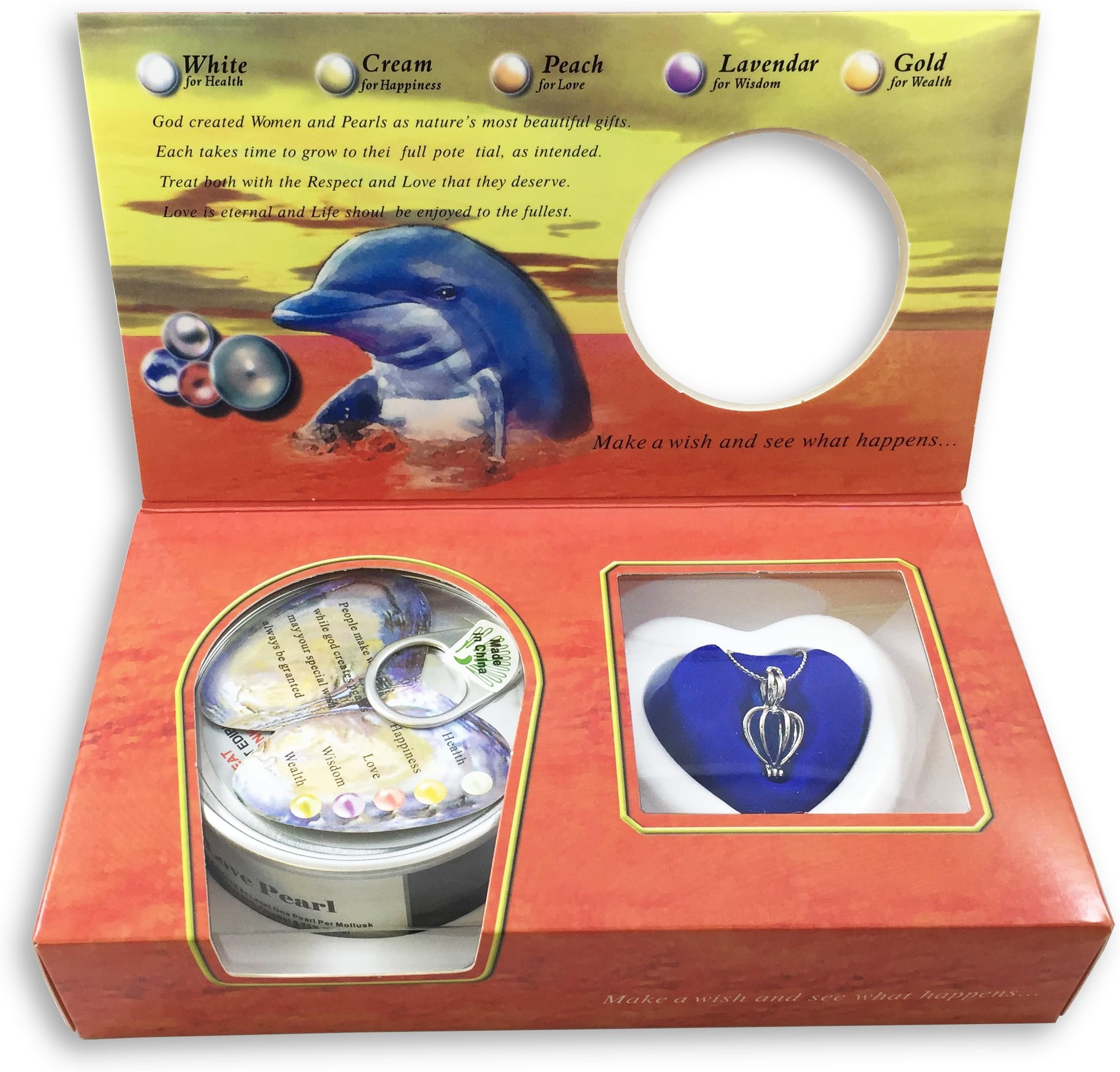 Love Purity Wish Pearl Kit - Harvest Your Own Pearl from a Real Freshwater Oyster, Comes with Silver Plated Necklace - Great for Gift! Brand Name: Wet Products