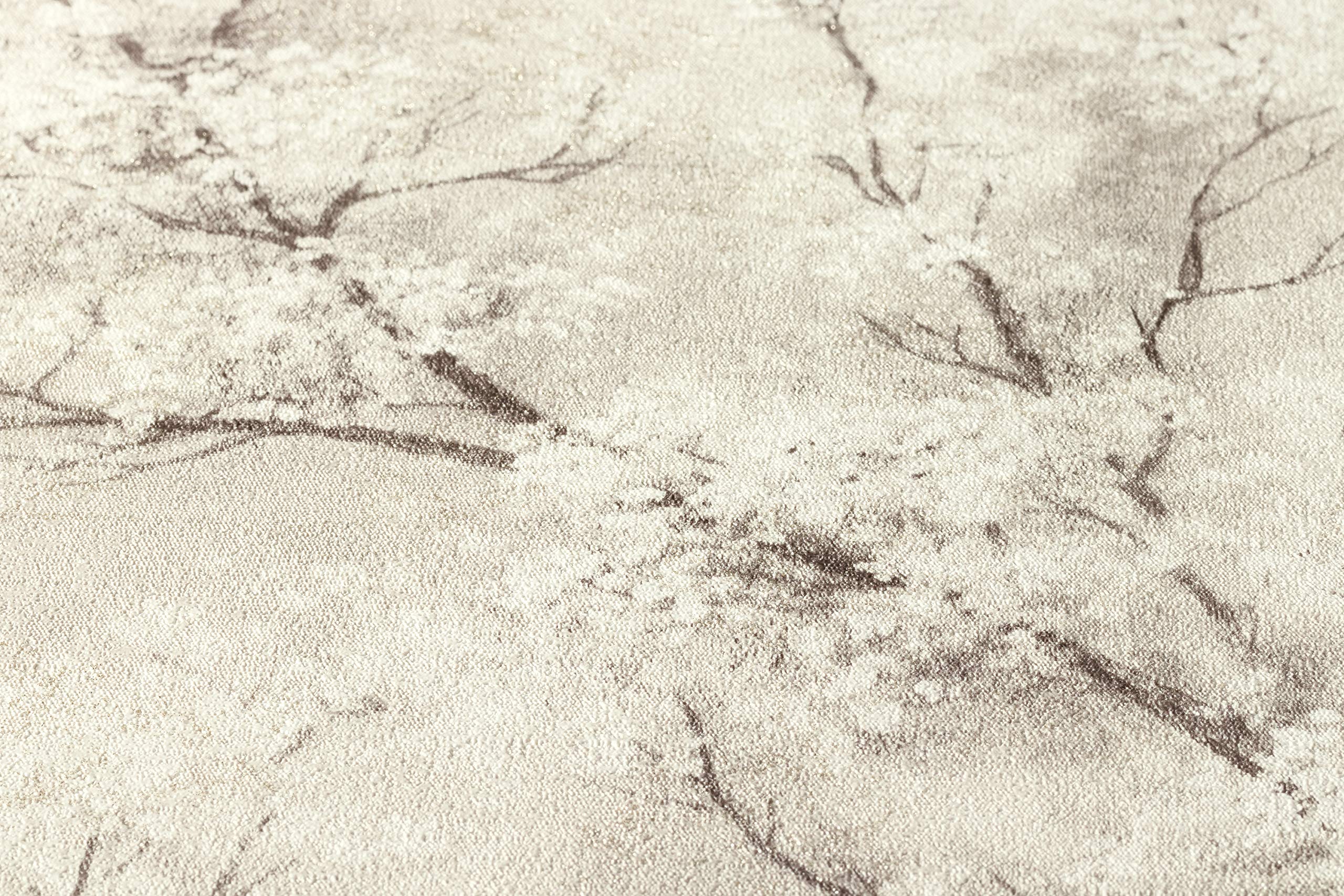 Livingwalls Bosque New Walls Cosy & Relax A.S. Création Papel pintado tejido no tejido 10.05 m x 0.53 m Crema Gris Blanco Fabricado en Alemania 374202 37420-2