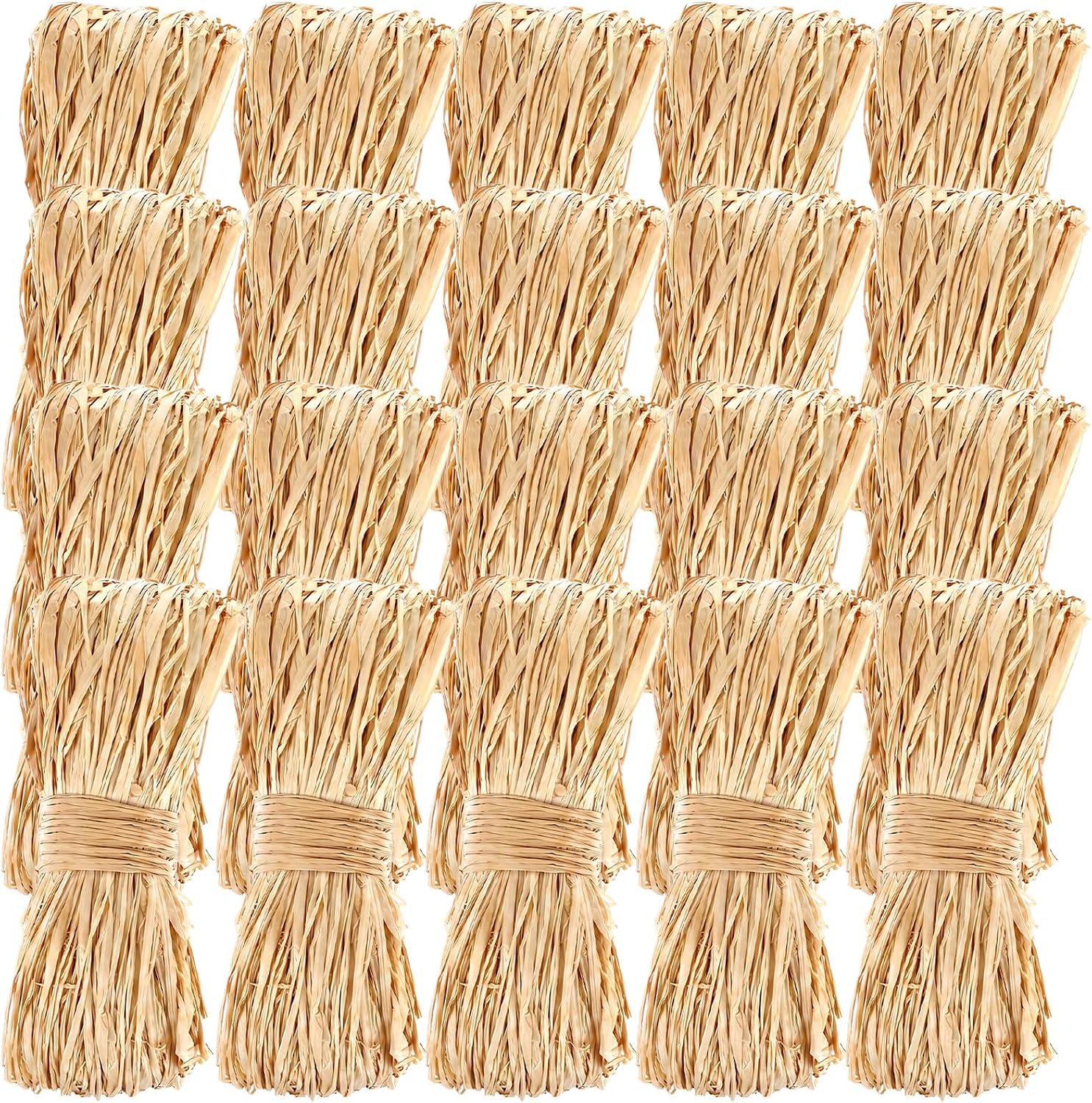 20 Bundles Natural Raffia RibbonPaper Raffia Straw for Floral Wrapping