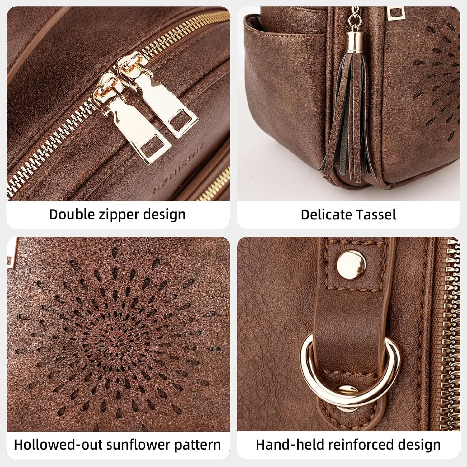 APHISON Small Backpack Purse for Women Cute PU Leather Mini Backpacks Ladies Casual Lightweight Travel Daypack Waterproof - Image 5