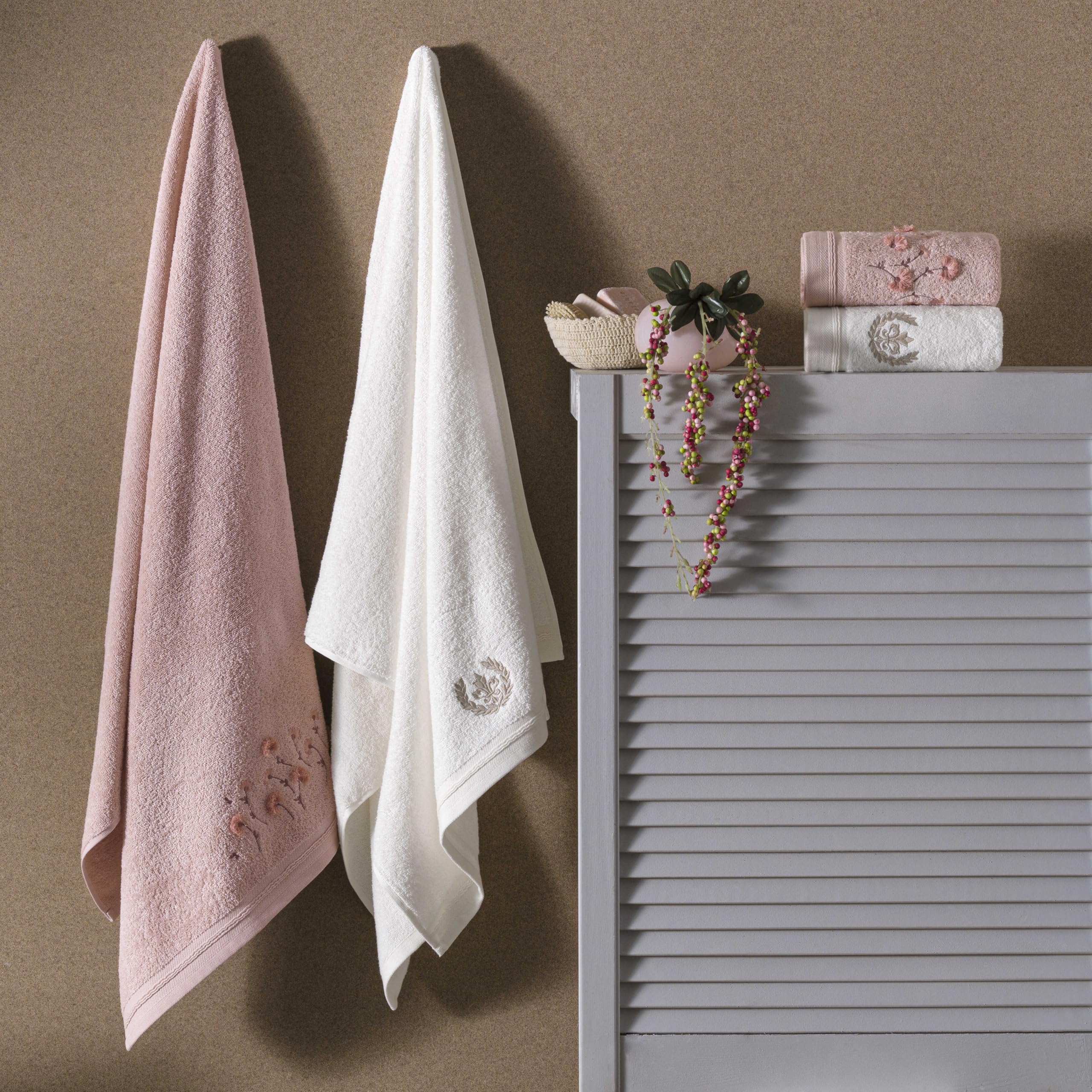 TAÇ Verve Pure Cotton Desenli Pamuk Hamam Seti, Pudra Krem, S-M/L-XL