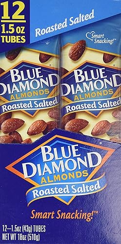 Miniatura 4 de Blue Diamond Almonds, Tubos de 1.5 onzas, salados asados, 12 unidades