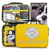 Dog First Aid Kit – Essential Items Pet Emergency Kit Accessories for Car, Travel, Hunting, Hiking & Camping Gear with Mini Pouch for Home, Office & Outdoor Adventures - 55 pcs