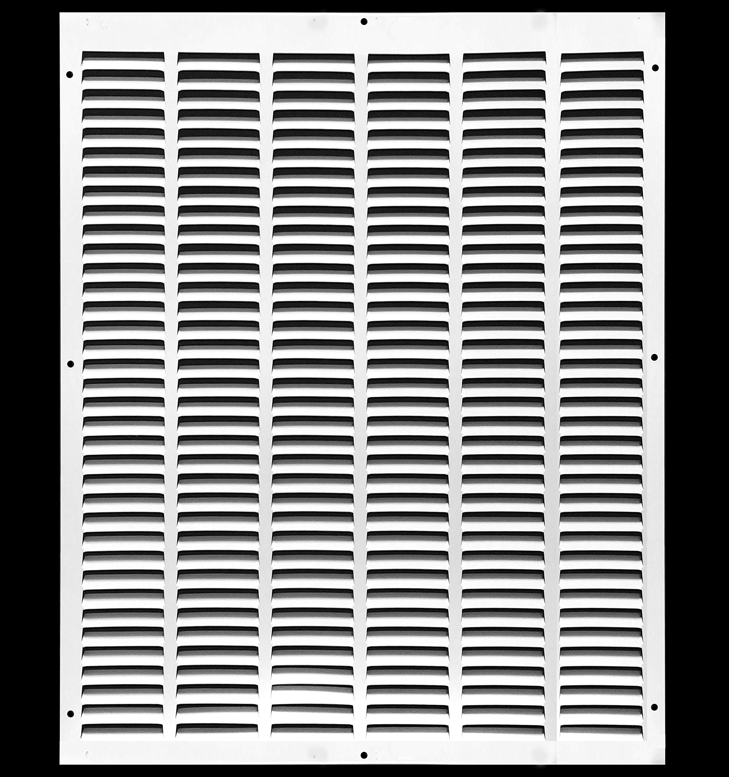 14'' x 8'' [Duct Opening] Flat Stamped Steel Return Air Grille by - Sidewall and Ceiling - HVAC Premium Vent Duct Cover - White [Overall Dimensions: 15.75''w X 9.75''h] — view 39