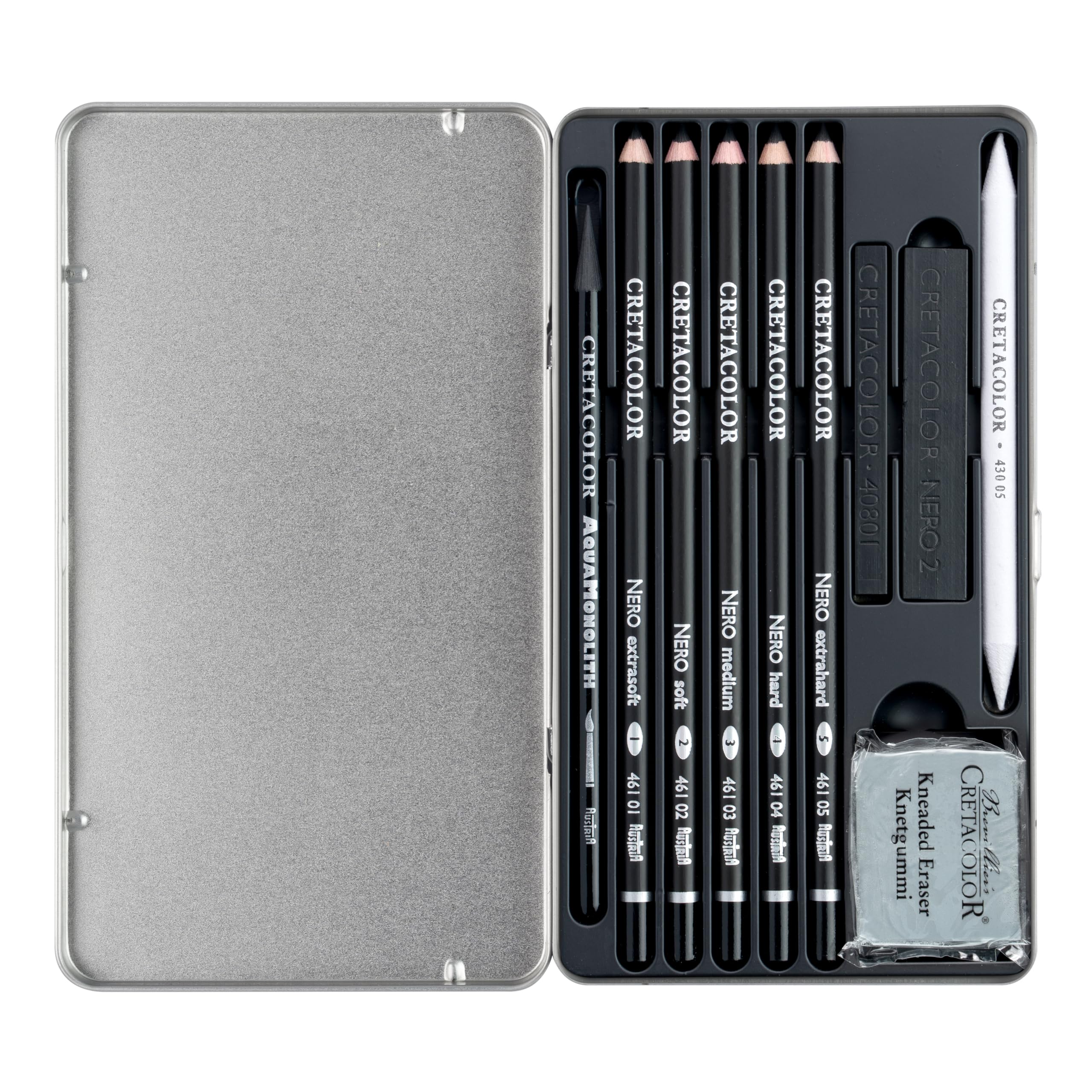 Cretacolor Deep Black Drawing 10-Piece Set, Multi - Image 3