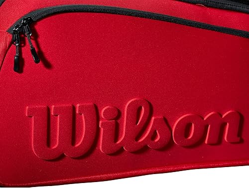 Miniatura 3 de Wilson Clash V2 Super Tour - Bolsa para raqueta de tenis, color rojo y negro, con capacidad para hasta 6 raquetas
