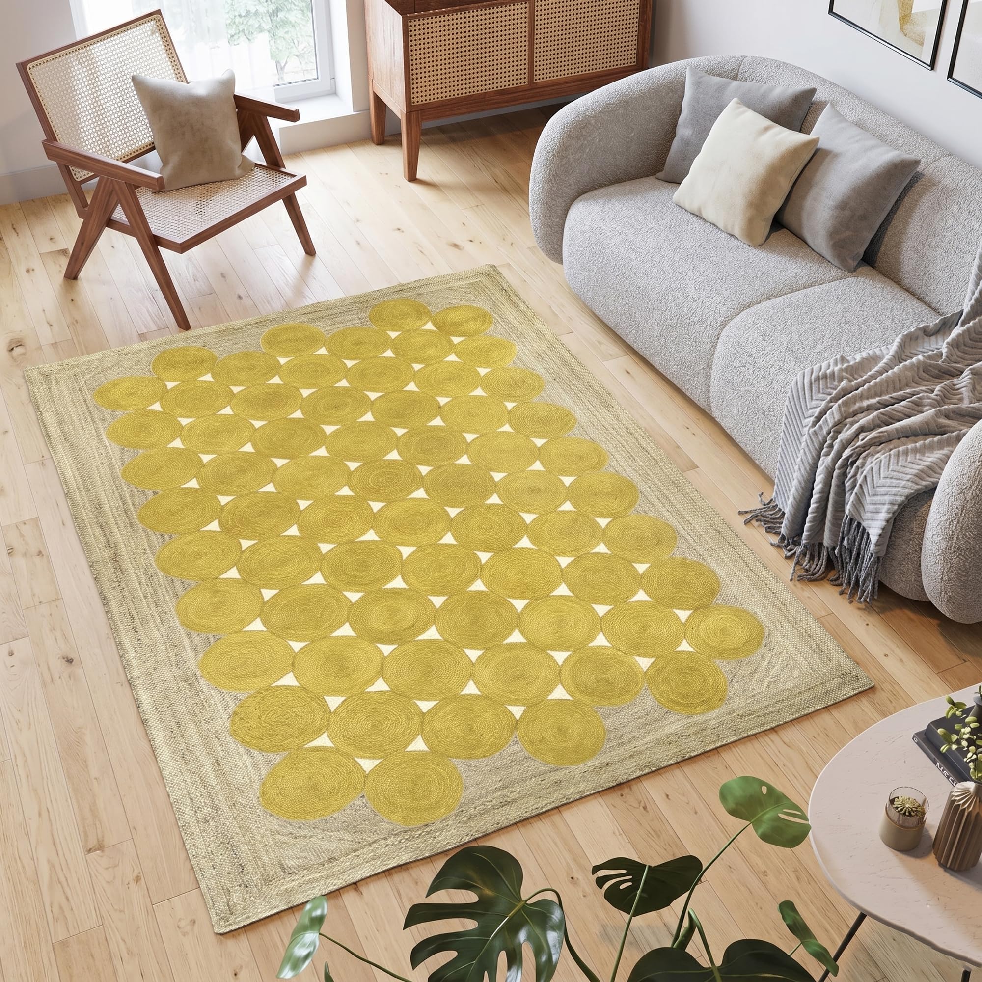 Tapis en jute déco intérieur extérieur chambre salon et salle à manger