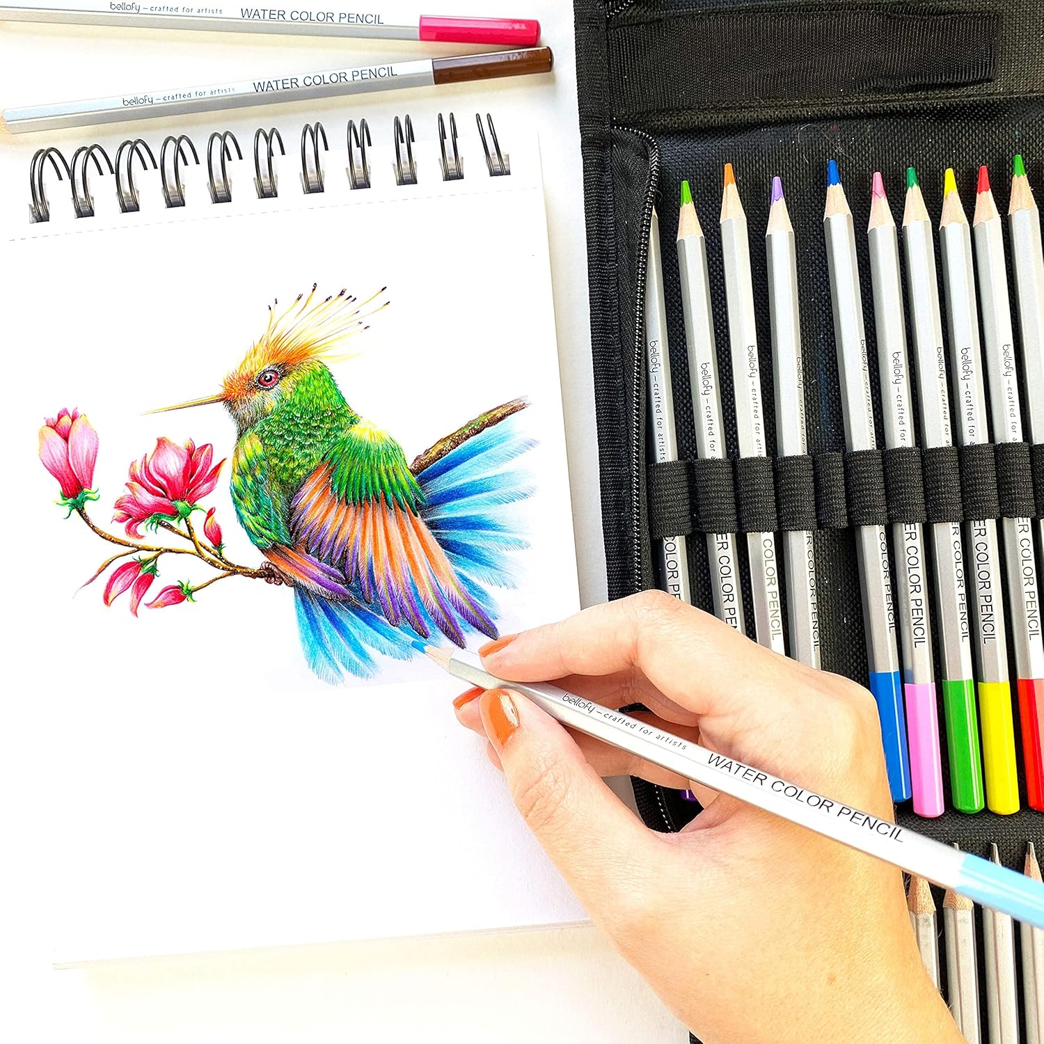 Bellofy Sketching Drawing Kit Set 72-Piece and 100 Sheet Sketchbook | Art Supplies for Adults, Teens, Kids | Watercolor & Graphite Drawing Coloring Art Pencils Set | Artist Supplies Drawing Stuff