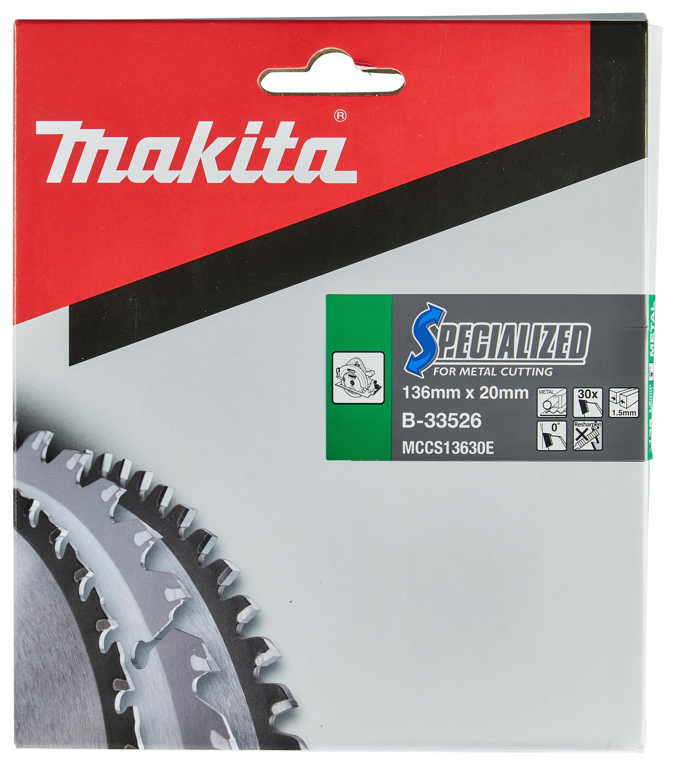 Makita B-33526 SPECIALIZED Saegeb.136x20x30Z, 18 x 540 mm, kolor