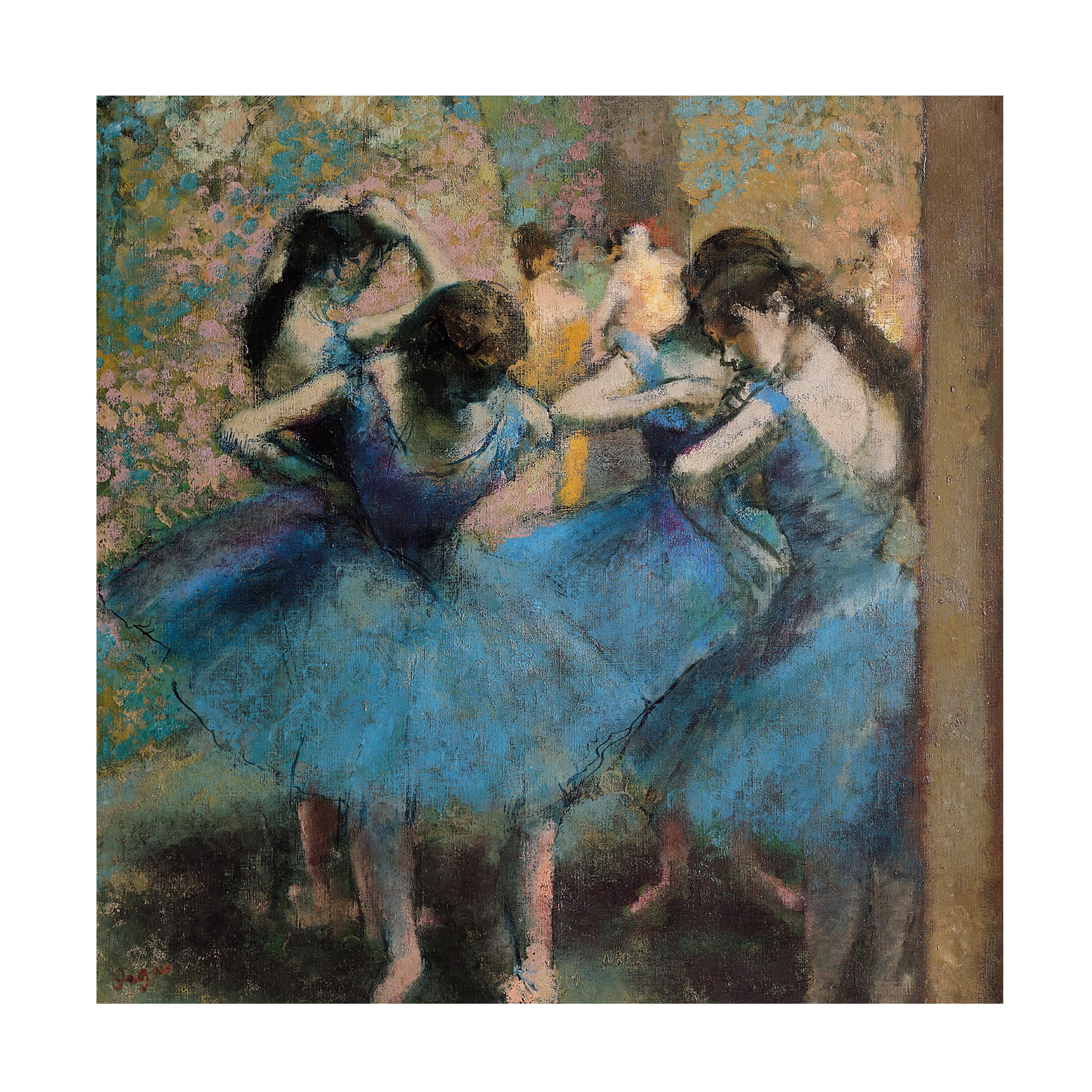 Amazon.com: Wrapped Canvas Wall Art - Edgar Degas 'Dancers in Blue
