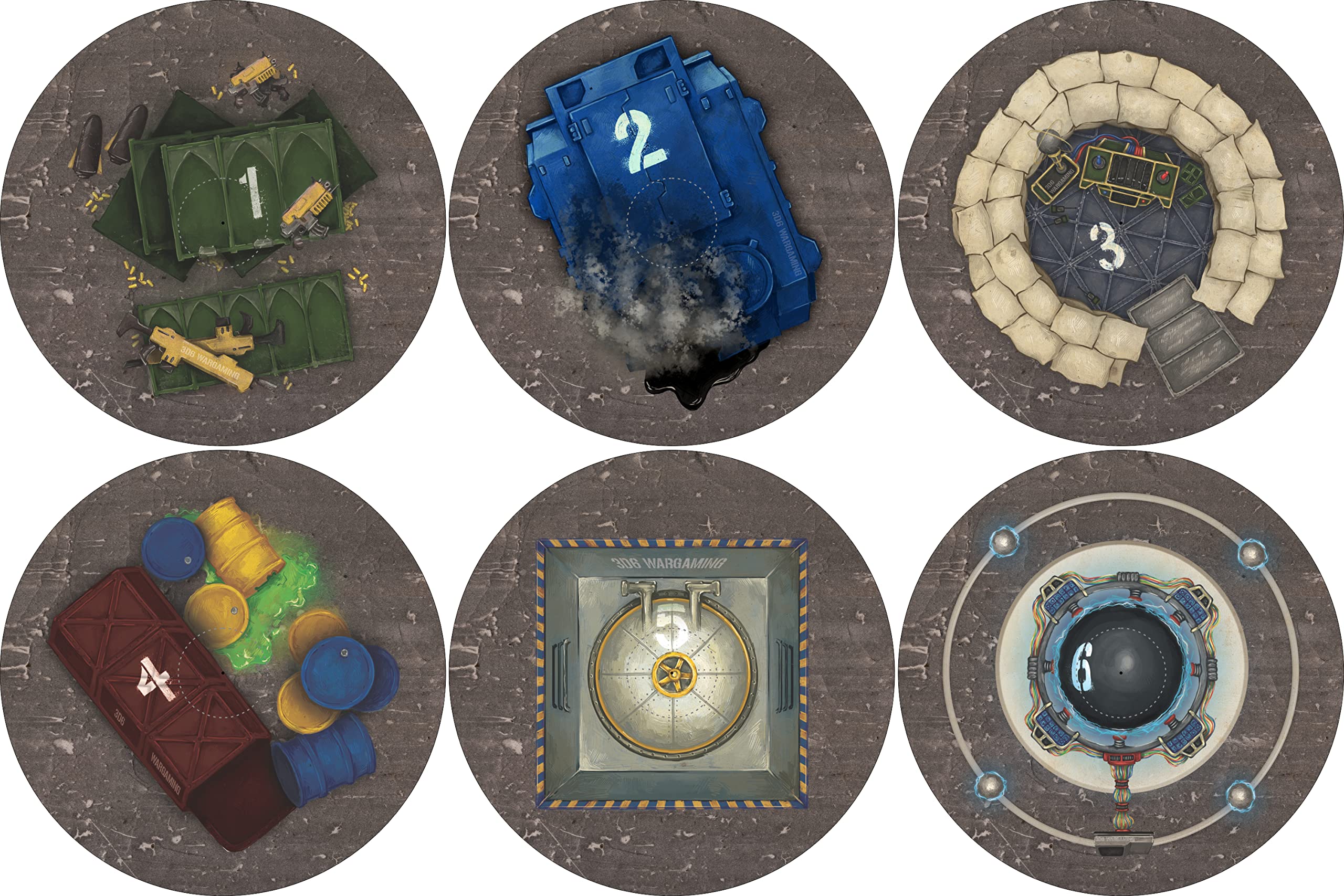 40K Neoprene Objective Markers - Sci Fi - Grunge