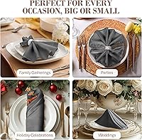 Vista 552 de Ultimate Textile -1 docena - Reversible Shantung Satin - Majestic - Servilletas de tela Majestic de 17 x 17 pulgadas color azul pizarra