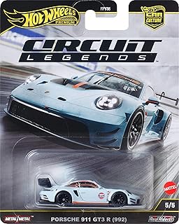 Hot Wheels Premium Car Culture Collectible Toy Car, 1:64 Scale Die-Cast Porsche 911 GT3 R, Circuit Legends Vehicle with Real Riders Tires