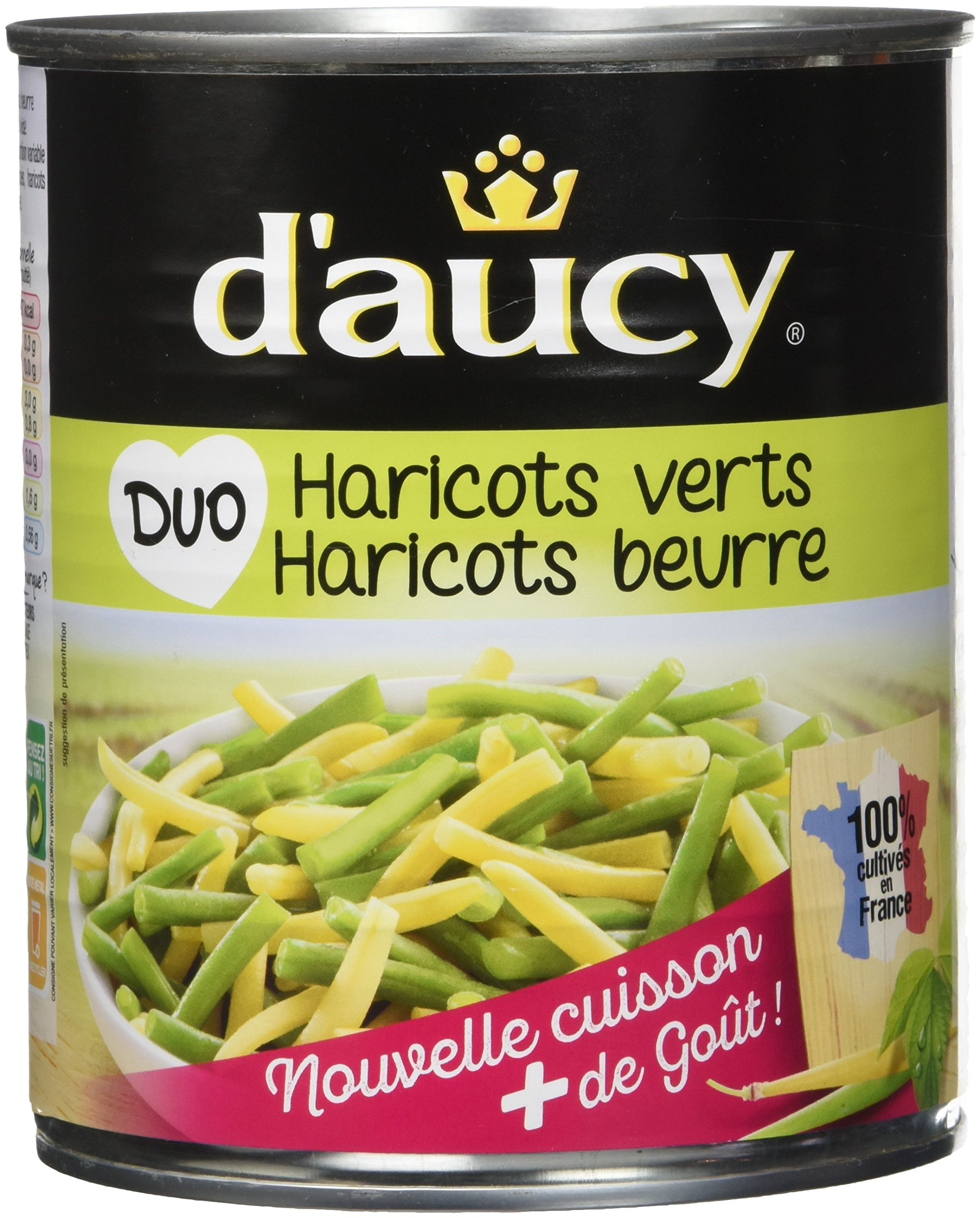 D'aucy Haricots Verts et Beurre Très Fins, Le Lot de 6 x 455g net égoutté