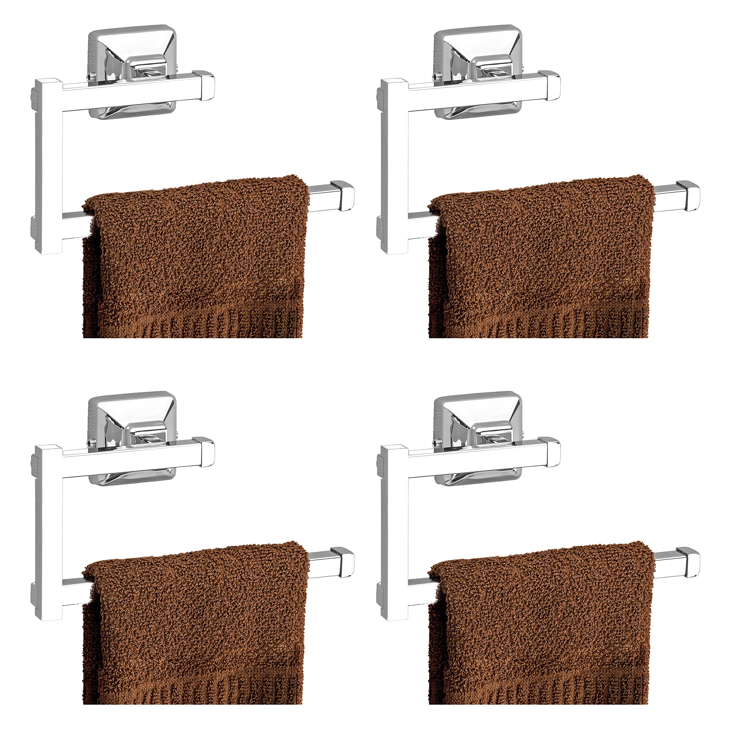 Plantex 304 Grade Stainless Steel Bathroom Napkin Holder for Washbasin/Hand Towel Hanger for Kitchen/Towel Holder/Bathroom Accessories - Pack of 4 Squaro (Chrome) (B07XWM3ZZ1) Amazon Price History, Amazon Price Tracker