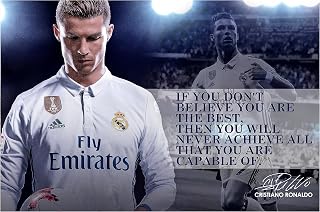 Cristiano Ronaldo Motivational Poster Quote Inspirational Quotes Classroom Posters Mens Soccer Pro Coaching Wall Art Growth Mindset Teacher Educational Signed Memorabilia Sports Decor Jersey Boys P115