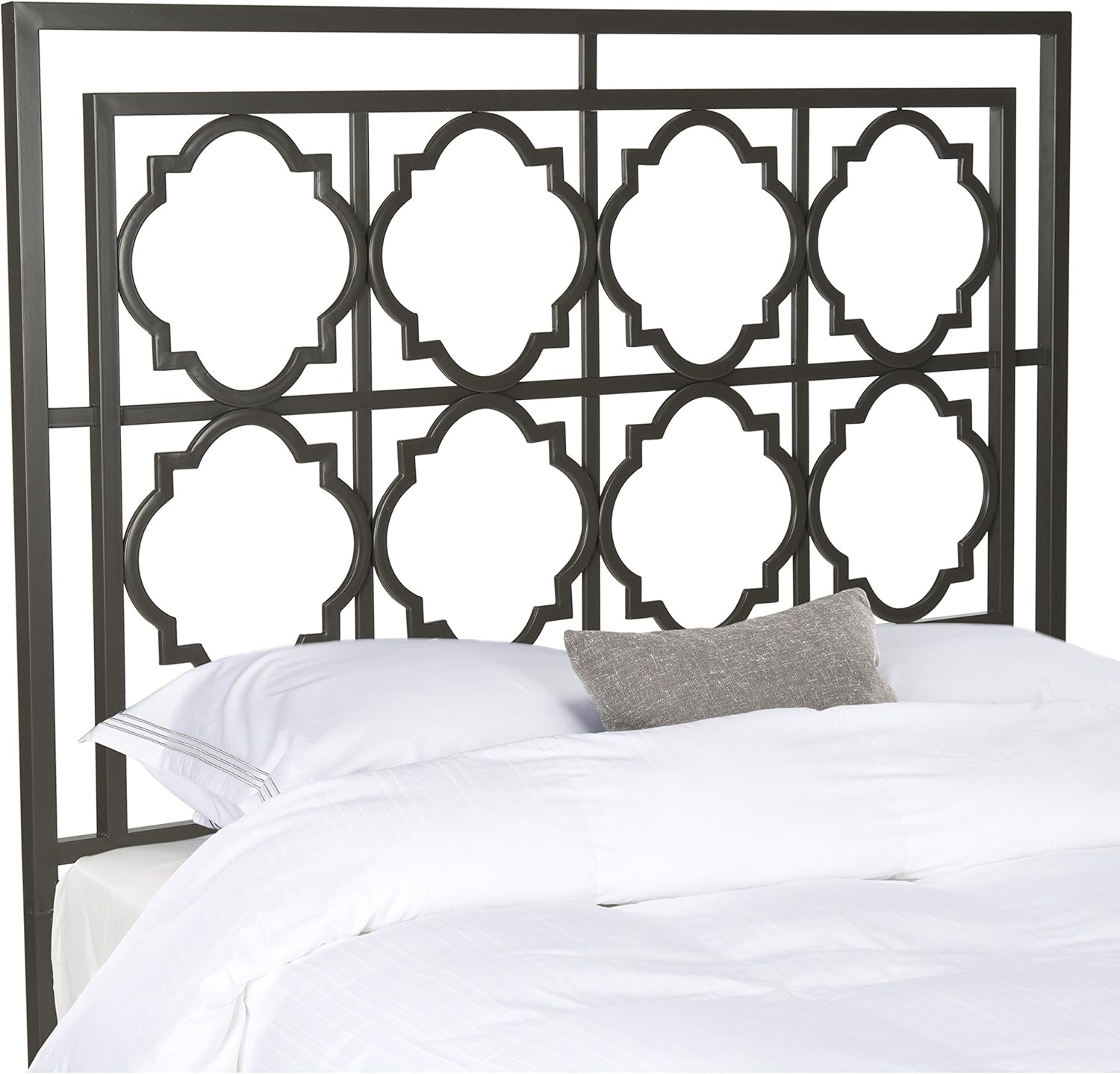 Gunmetal Geometric Headboard (Queen) Grey Transitional Metal
