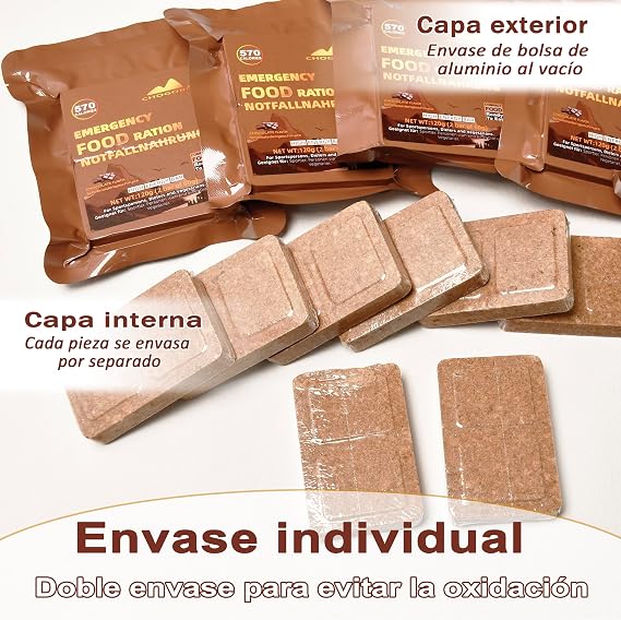 Emergency Food, 20 Years, 6,840 Kcal, 12 Bags, Chocolate Flavor