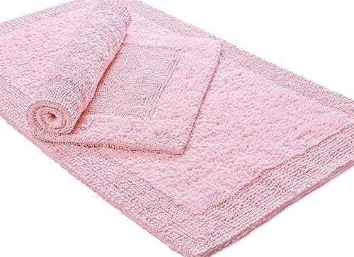 Miniatura 27 de Bedding Craft Alfombra de baño – 100% algodón, reversible, absorbente de agua, lavable a máquina, alfombra de baño suave para lado de la bañera, 17