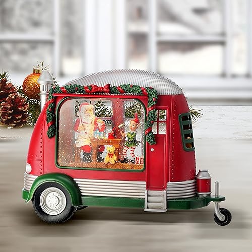 Miniatura 4 de Regency International Temporizador LED Santa Toy Trailer Globo de agua, 11 pulgadas, multicolor
