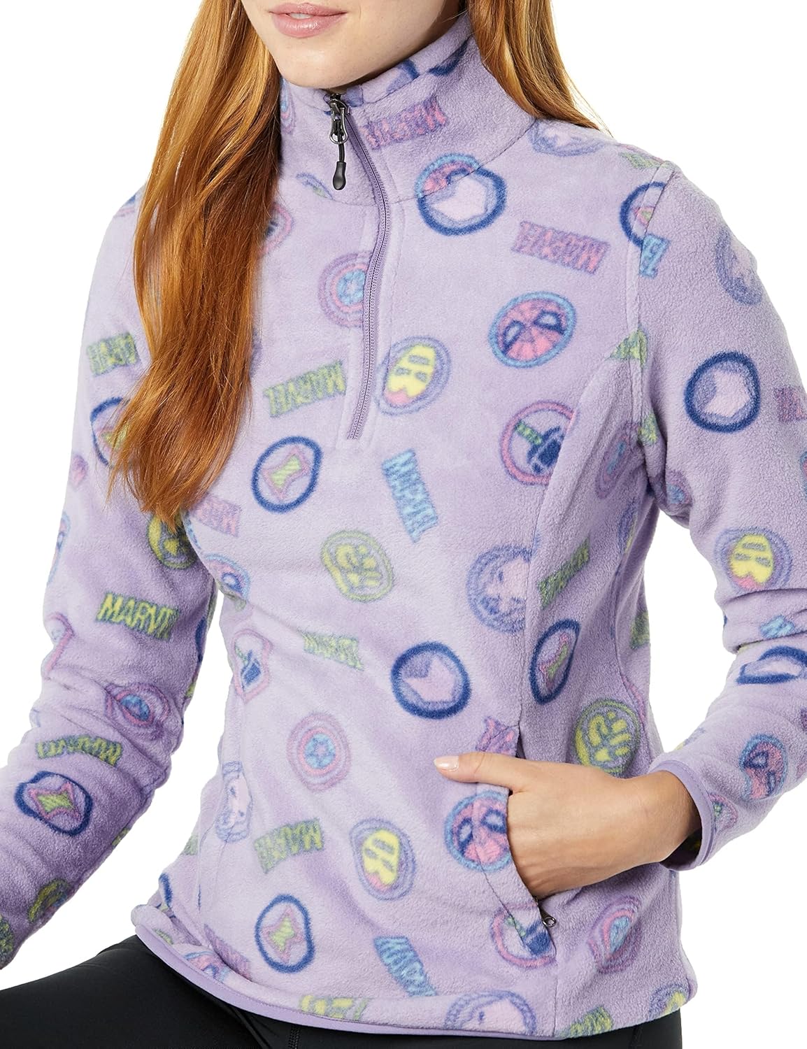 Amazon Essentials Disney | Marvel | Star Wars Women's Polar Fleece Quarter-Zip Mock Jackets - Image 2