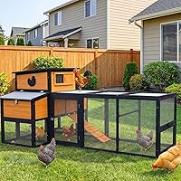 RUNSHED 83" Large Wooden Chicken Coop with Run for 4-6 Chickens - Predator-Proof, Ventilated, Easy-Clean Outdoor Hen House