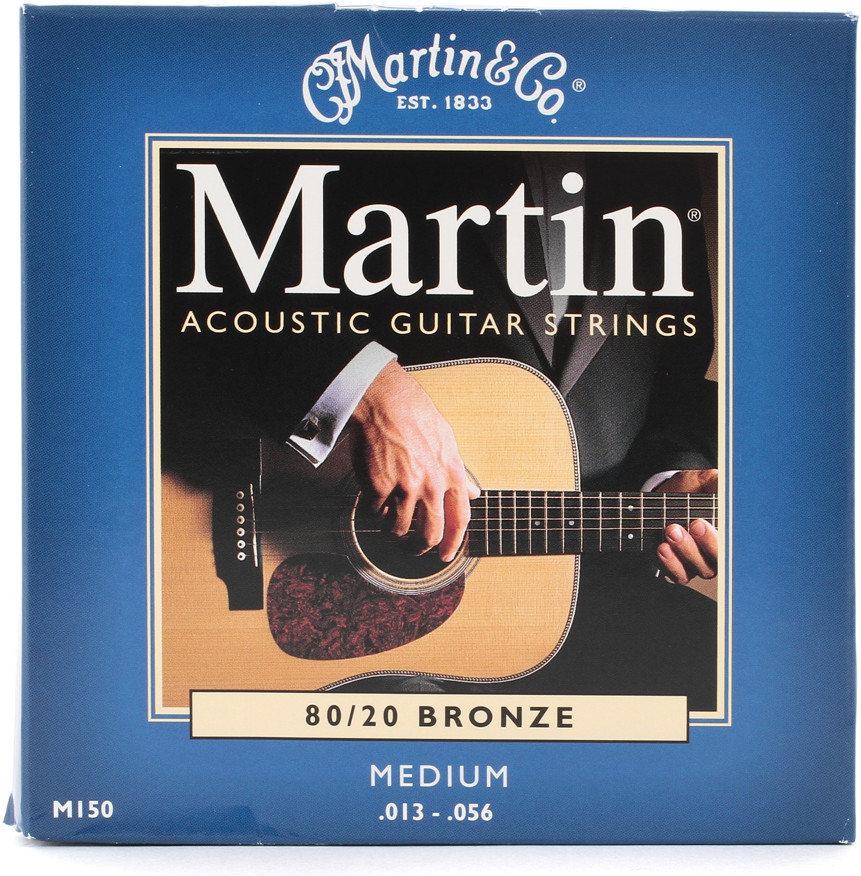 Martin - Corde per chitarra acustica in bronzo fosforoso 80/20 Bronze, Medium, 13-56 5 Pack