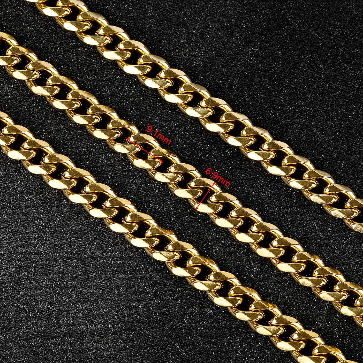 UMAOKANG 5 Meters Gold Plated Cuban Chains Bulk Stainless Steel Chains for Jewelry Making Men and Women Necklace Bracelet DIY Jewelry Chain Spool