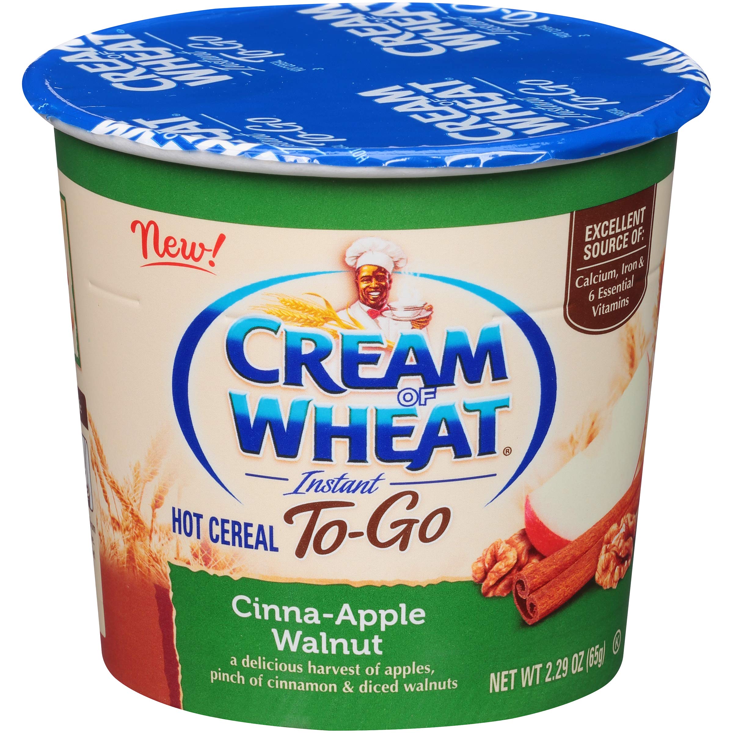 Cream of WheatInstant Hot Cereal To-Go Cups, Cinna-Apple Walnut, 2.29 Ounce