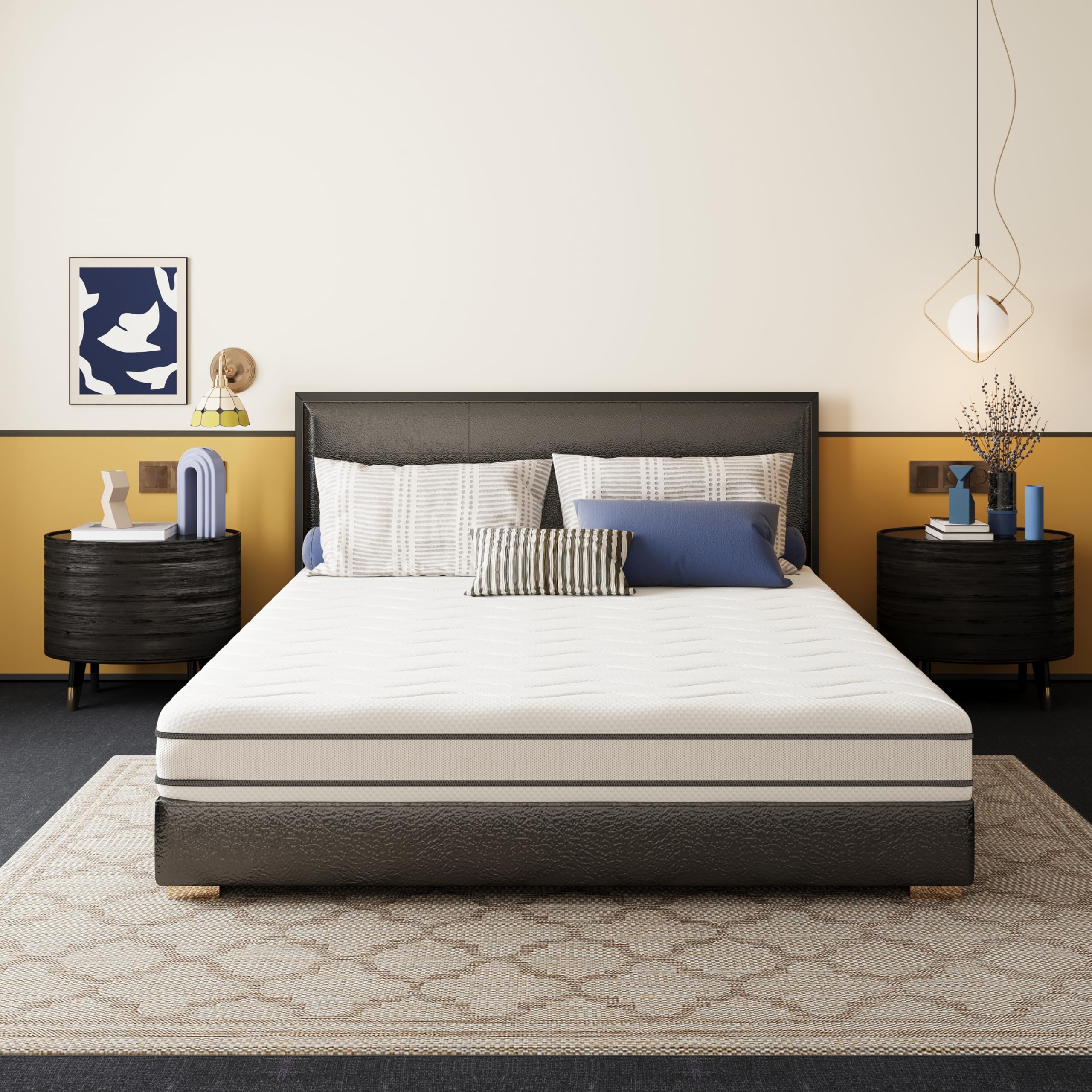 EGOHOME Materasso 140x200 Cm – Altezza 16 Cm – Schiuma Fredda 7 Zone Con Memory Foam – Reversibile H2/H3 – Certificato Öko-Tex