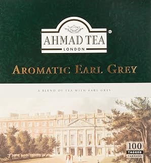 Ahmad Tea Black Tea, Earl Grey Aromatic Teabags, 100 ct - Caffeinated & Sugar-Free