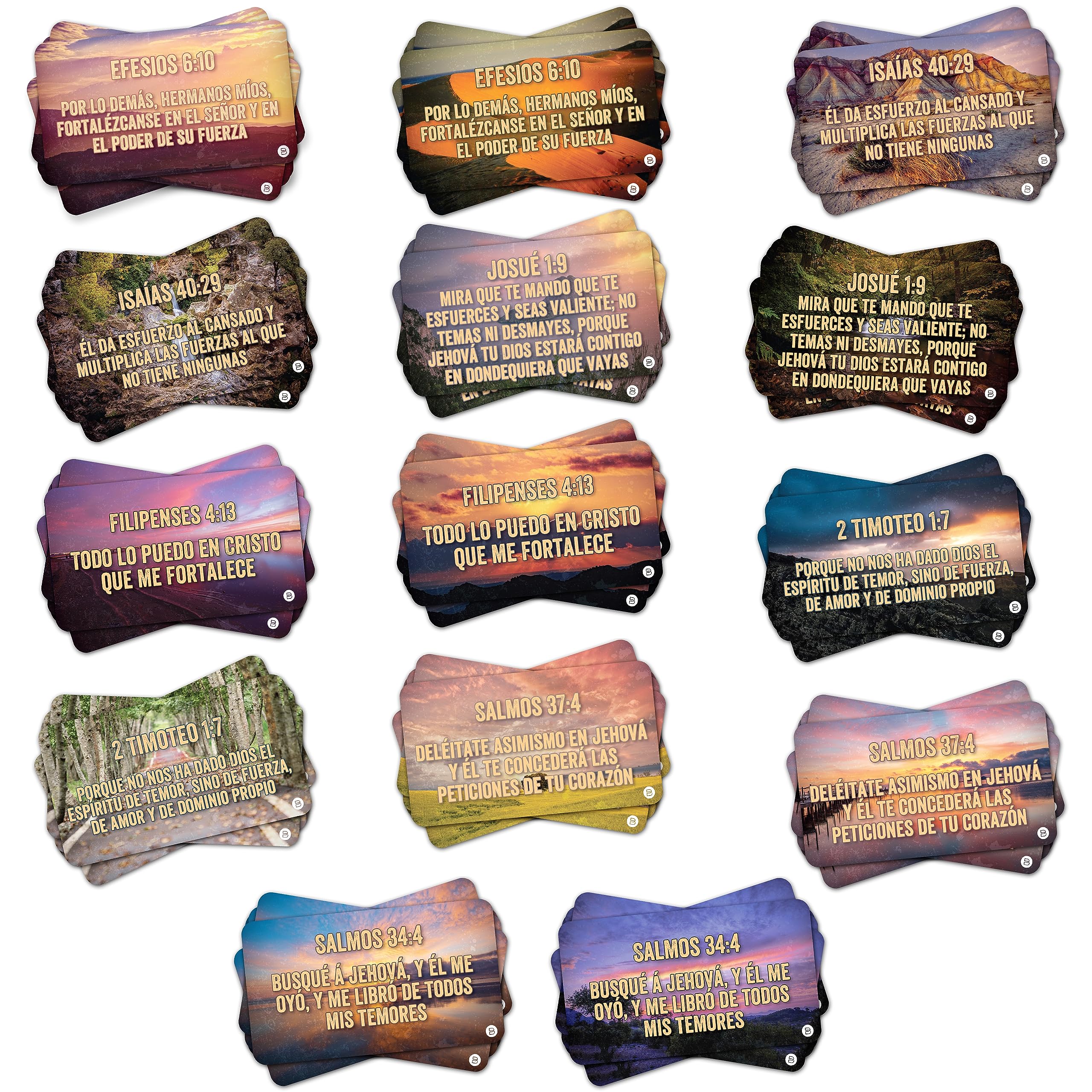 Briston70 Spanish Bible Verse Kudos Cards: Inspirational Religious Christian Scripture Quote – Thank You Appreciation & Encouragement Blank Back – School Kids Notes - Teacher Reward Stationary Bulk Gift