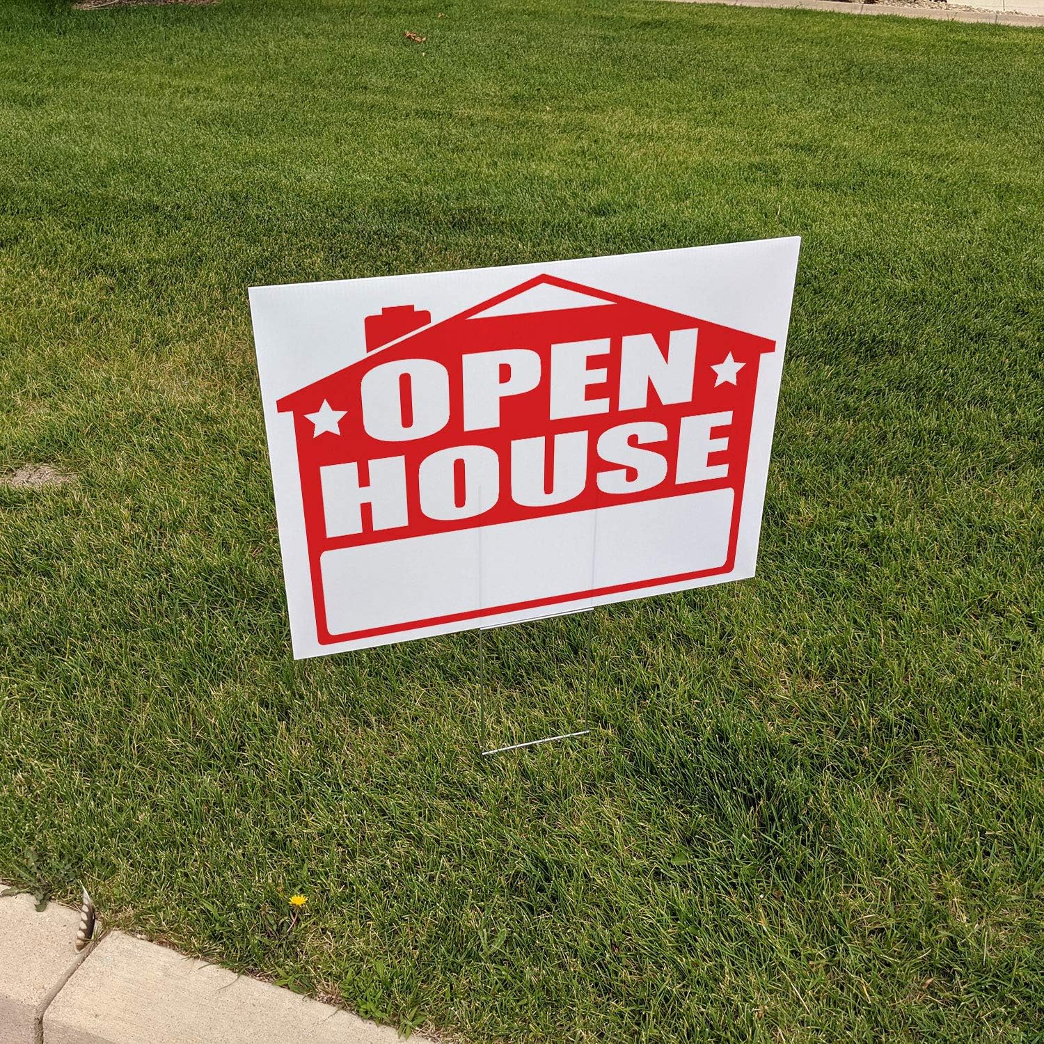 Visibility Signage Open House Lawn Sign Kit with Giant Arrow Stickers (3)