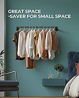 Vista 2 de OROPY Perchero industrial de tubo de 38.4 pulgadas, resistente y desmontable montado en la pared, barra de ropa de hierro negro, barra de colgar