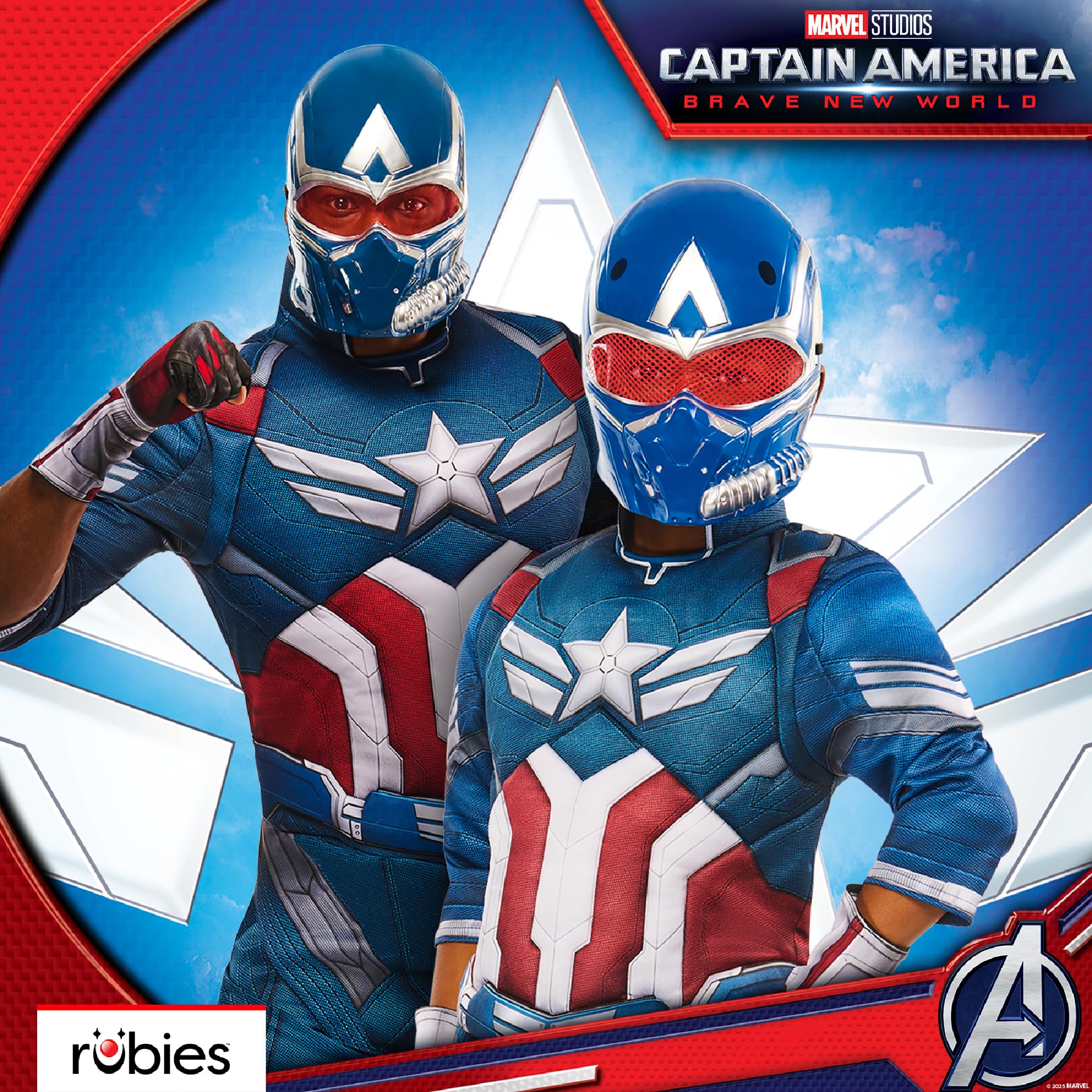 Rubie's Oficjalna sukienka Brave New World Captain America Deluxe dla dorosłych, fantazyjna sukienka dla dorosłych, L