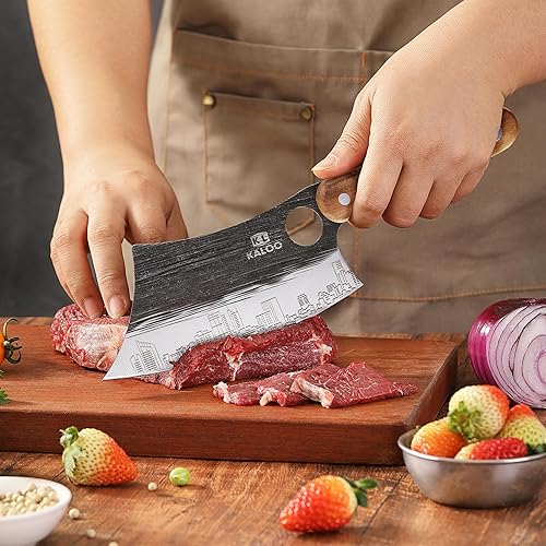 Miniatura 5 de Kaloo - Juego de 3 cuchillos de carnicero, cuchillo de carnicero de 7 pulgadas, cuchillo de chef serbio de 7 pulgadas y cuchillo vikingo de 6.5