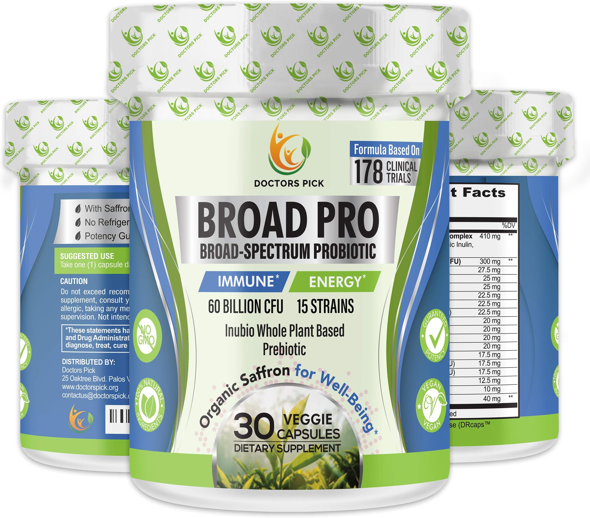 Clinical Quality Probiotic Prebiotic, 60 Billion CFUs, 30 Capsules