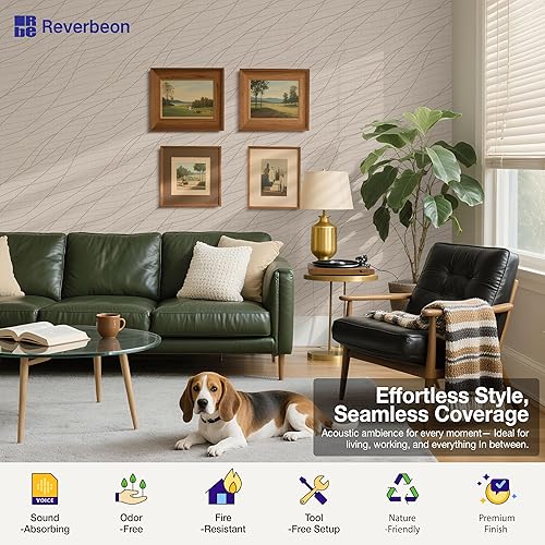 Miniatura 5 de 6 piezas de paneles acústicos, paneles de pared acústicos absorbentes de sonido de 23.6x23.6 pulgadas, paneles de pared acústicos decorativos para