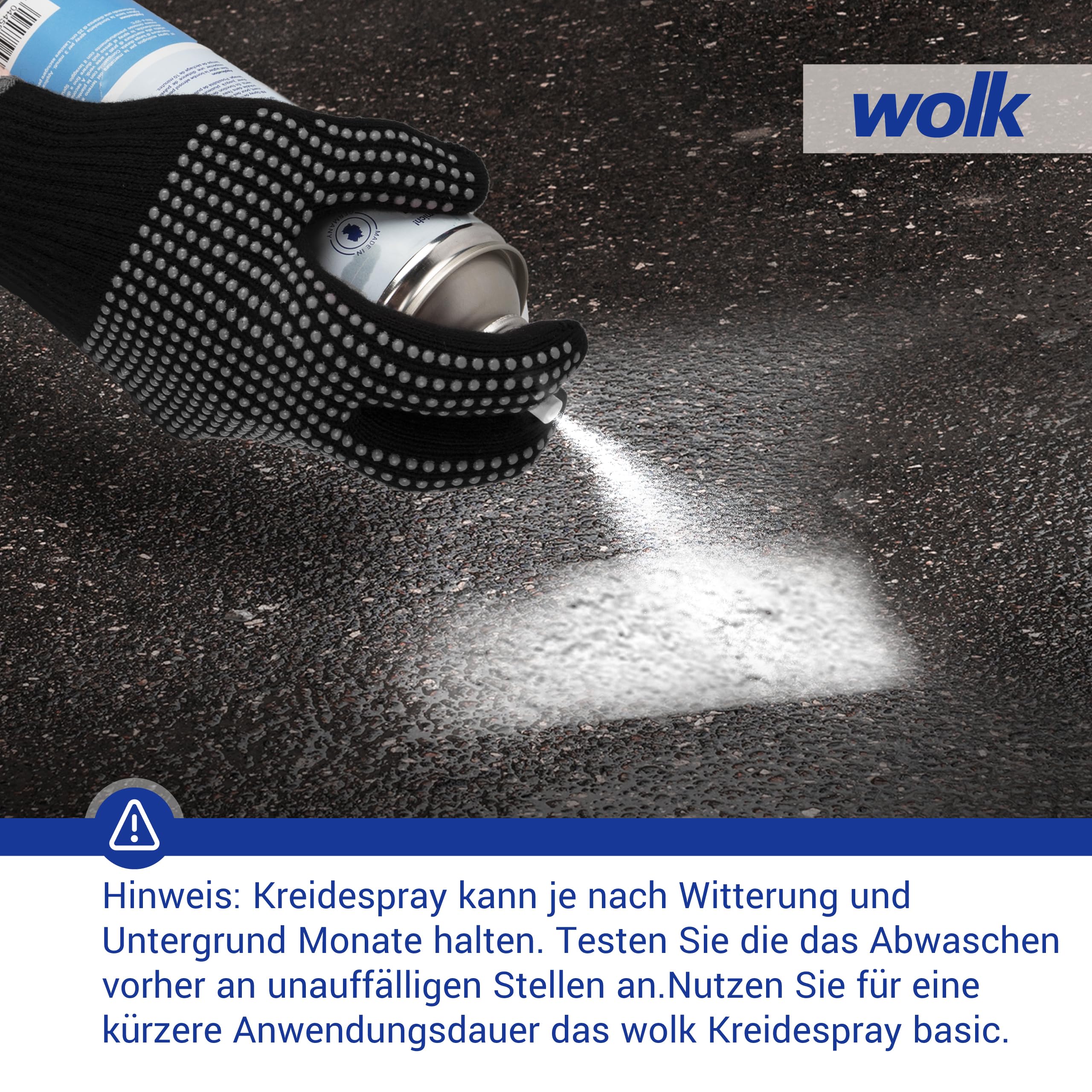 wolk Strong 6x 500 ml Kreidespray Weiß - Markierungsspray Weiß Abwaschbar