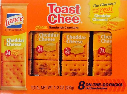 Vista 89 de Lance Galletas sándwich, mantequilla de maní ToastChee, 20 paquetes envueltos individualmente, 6 sándwiches cada uno