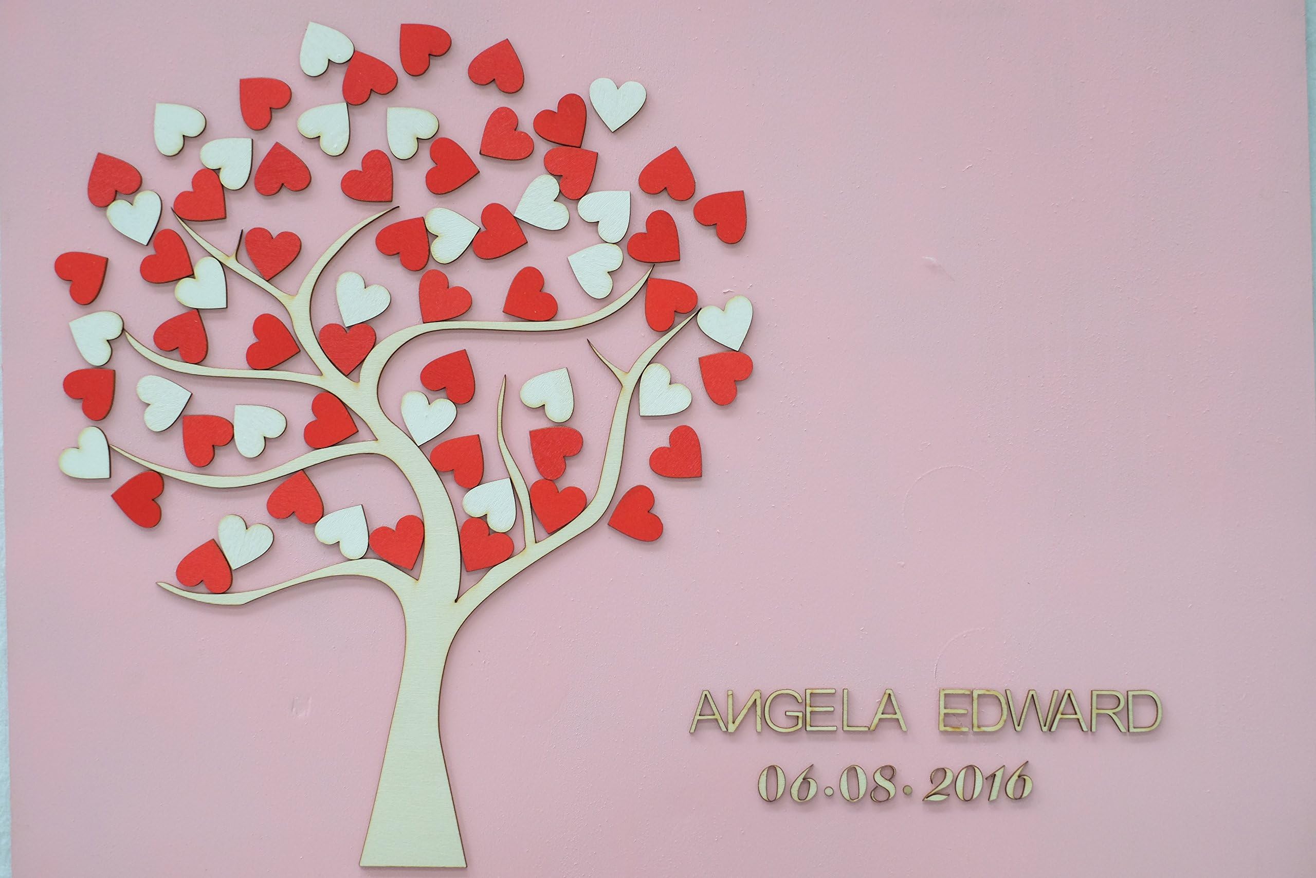 3D Wedding Guest Book Alternative Tree Wedding Guest Book Personalised Name and Date Heart Guestbook Wedding Gifts Bridals Shower Gifts