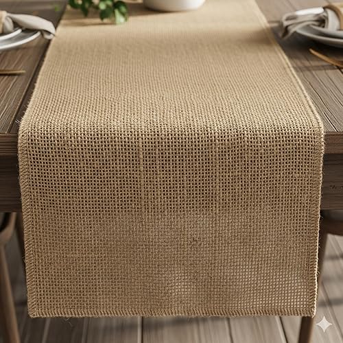 Miniatura 5 de Paquete de 3 guirnaldas de arpillera y cinta de corona de 5 pulgadas de ancho x 15 yardas, yute natural de 5 pulgadas, 15 pies, 3 rollos, (natural,