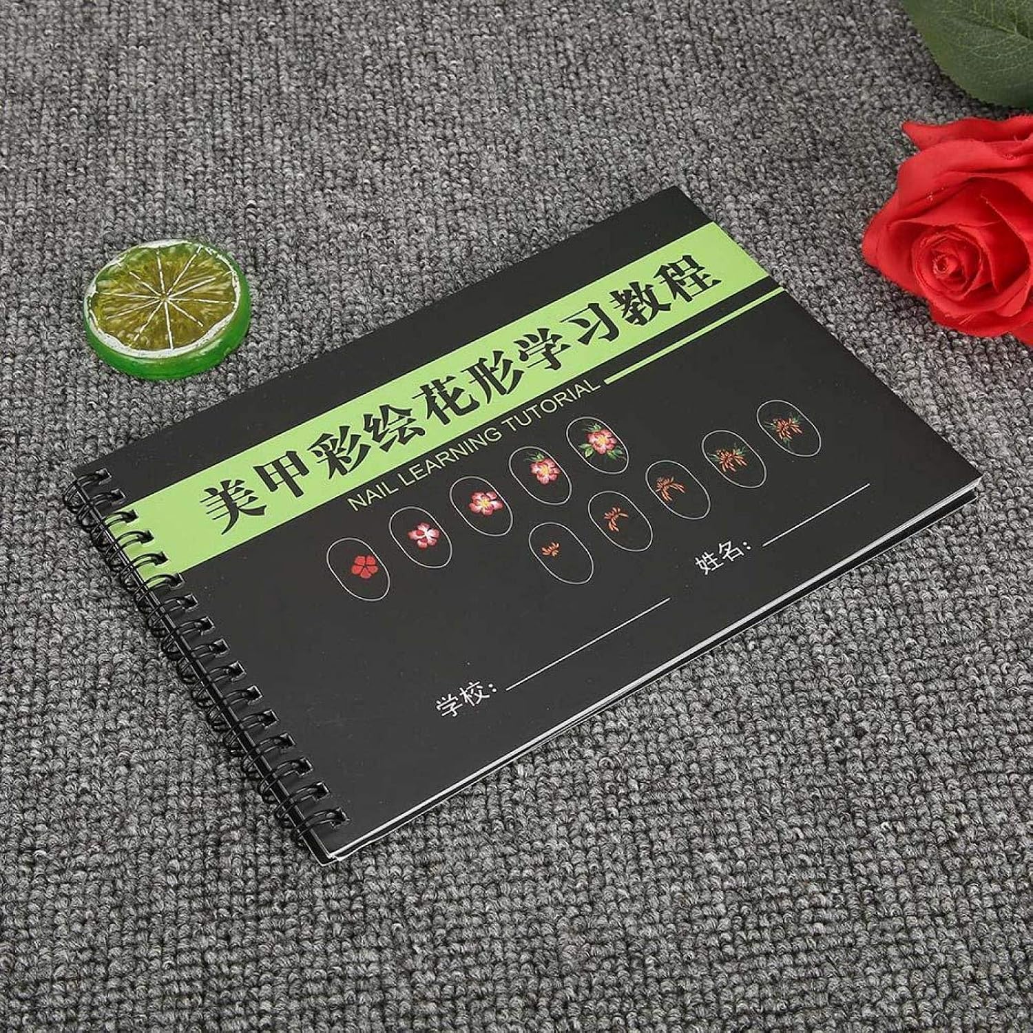 Nail Practice Book, Nail Art Designing Coloring Book Nail Art Designing Book Nail Practice Book Nail Art Practice Template Learning Paper Book Manicure Drawing Painting Exercise Books Tool