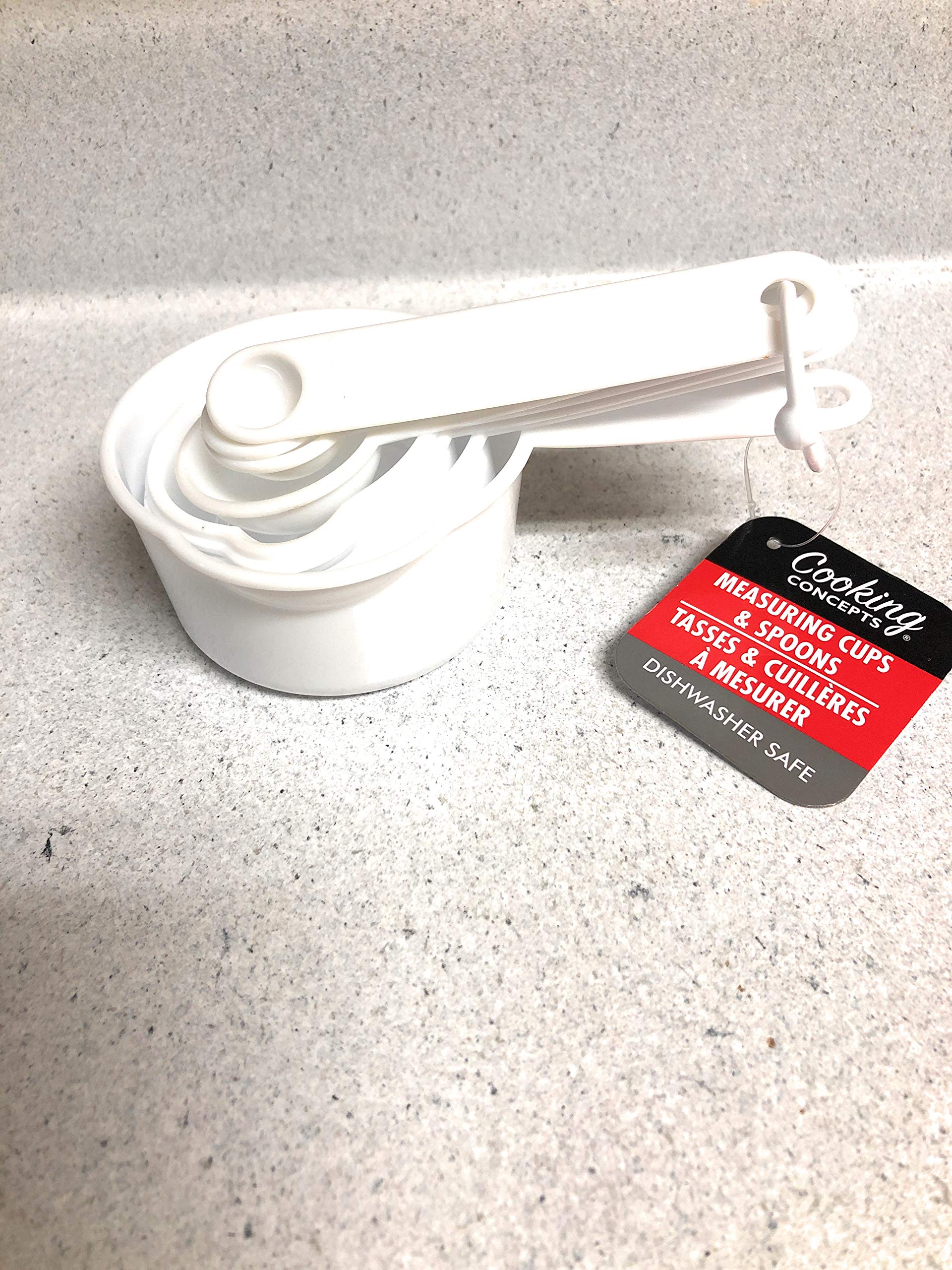 Coocking Concepts 8 Piece Measuring Cups & Spoons Set White Plastic