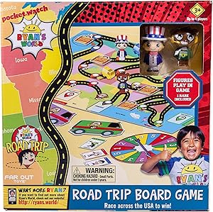 Far Out Toys Ryan’s World Road Trip Board Game | Includes Collectible Figurines, Micro Figure Cards, and Surprise Suitcase Tiles | A Journey Through All 50 States! for Ages 3 and Up