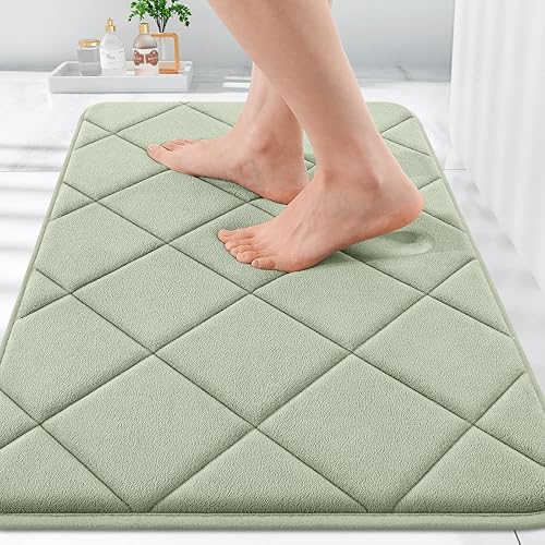 Miniatura 224 de OLANLY Tapete de baño de espuma viscoelástica de 24 x 16 pulgadas, ultra suave y absorbente, lavable a máquina, cómodo tapete de baño para suelo de