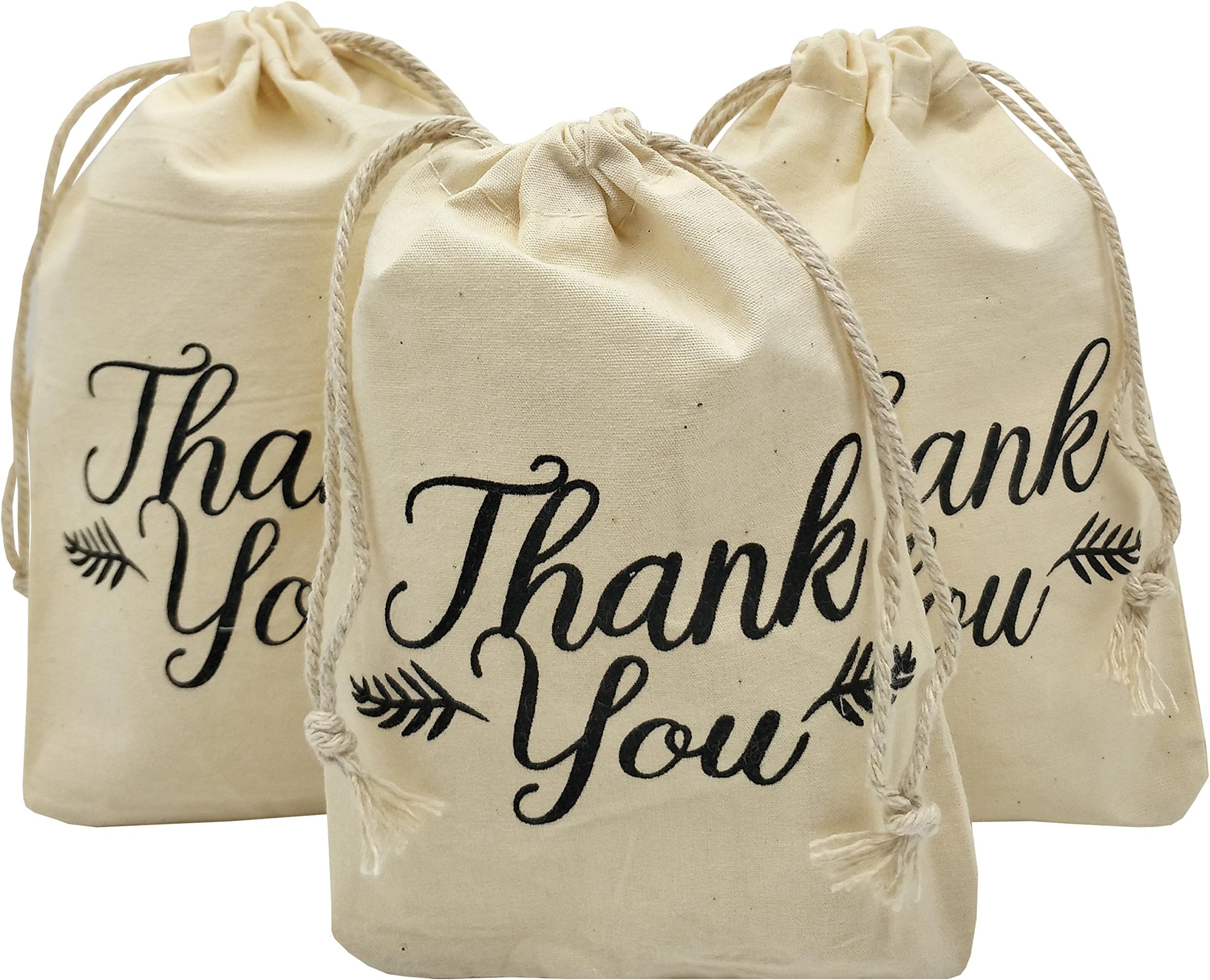 SanrichThank You Drawstring Bags 4x6 inch for Party Favors 20 Pack Gift Treat Goodies Bags (4x6)